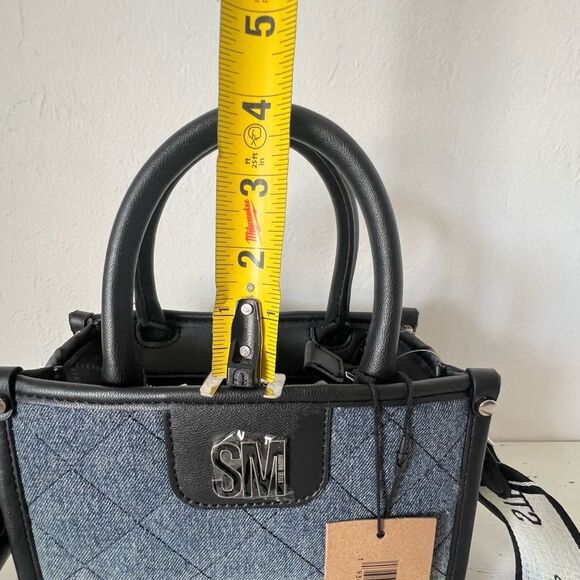 Steve Madden BNIKO-D Denim Tote Crossbody Bag - Blue/Black - NEW!! - Picture 14 of 15